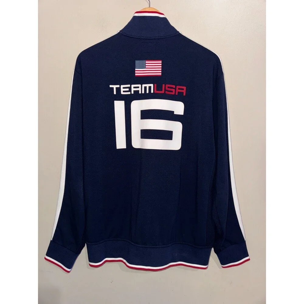 Polo Ralph Lauren 2016 Olympic Team USA Track Top Jacket Navy Mens Size L RARE
